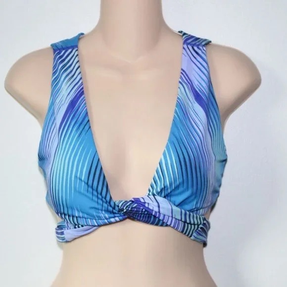 Athleta 2020 IBIZA Convertible Bikini Top ONLY Wrap Blue Women's Size S, NWT - Picture 10 of 13